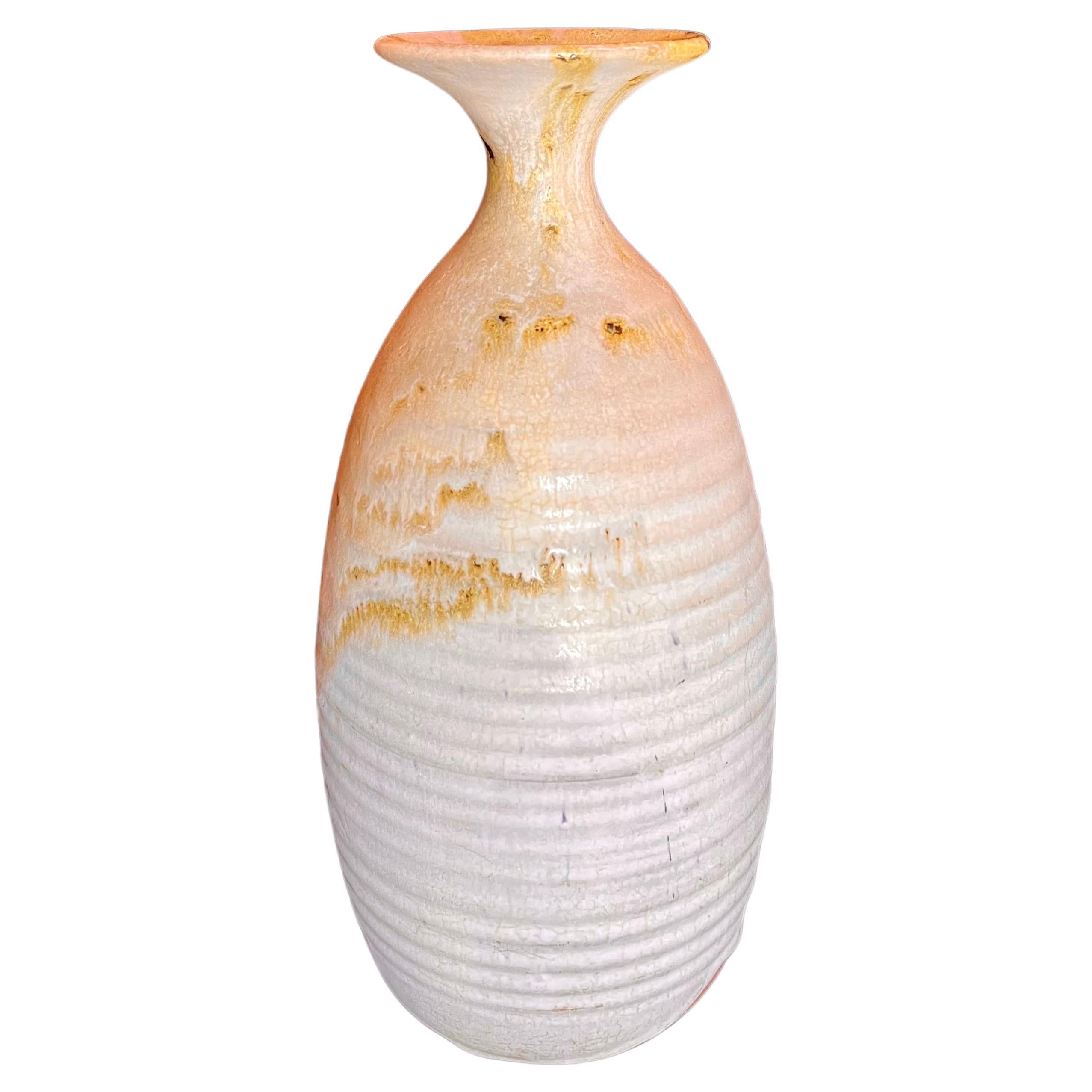 Beautiful rare California pottery tall vase well-done piece, beautiful glaze stamped at the bottom.