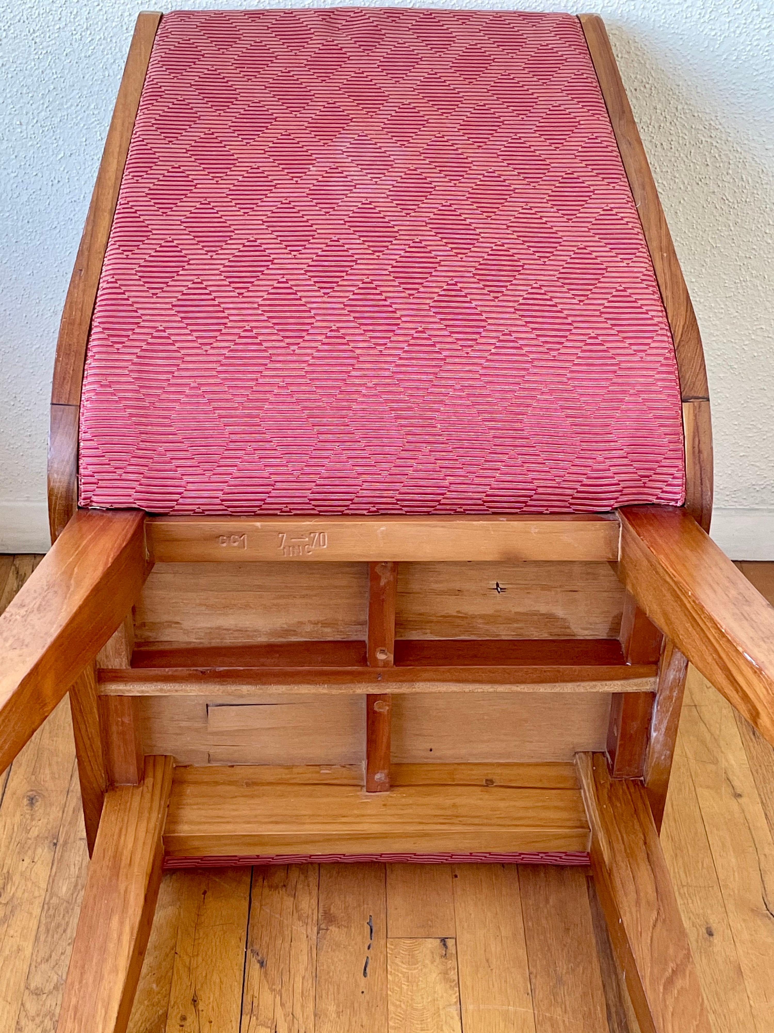 American Mid-Century Modern Desk Chair in Walnut Frame 2