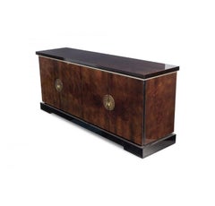 American Mid-Century Modern Sideboard, Lacquered with Brass Trim, 1960