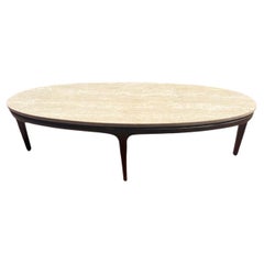 Table à café en noyer et en mable d'Amérique, Mid Century Modern Gorgeous Mable