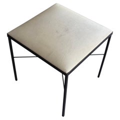 American Mid Century Modern Iron & Naugahyde Rare Stool by Thonet 1950's