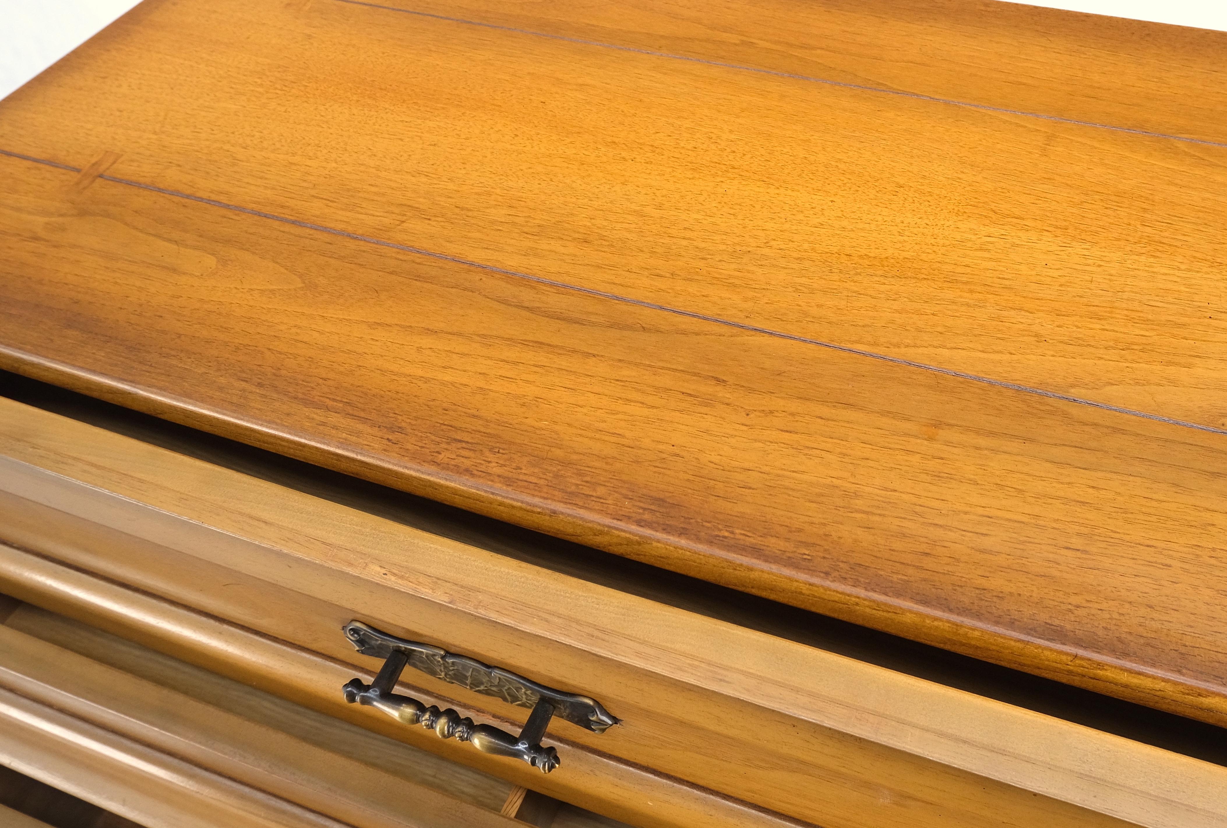 American Mid-Century Modern Light Walnut 5 Drawers High Chest Dresser Mint! For Sale 4