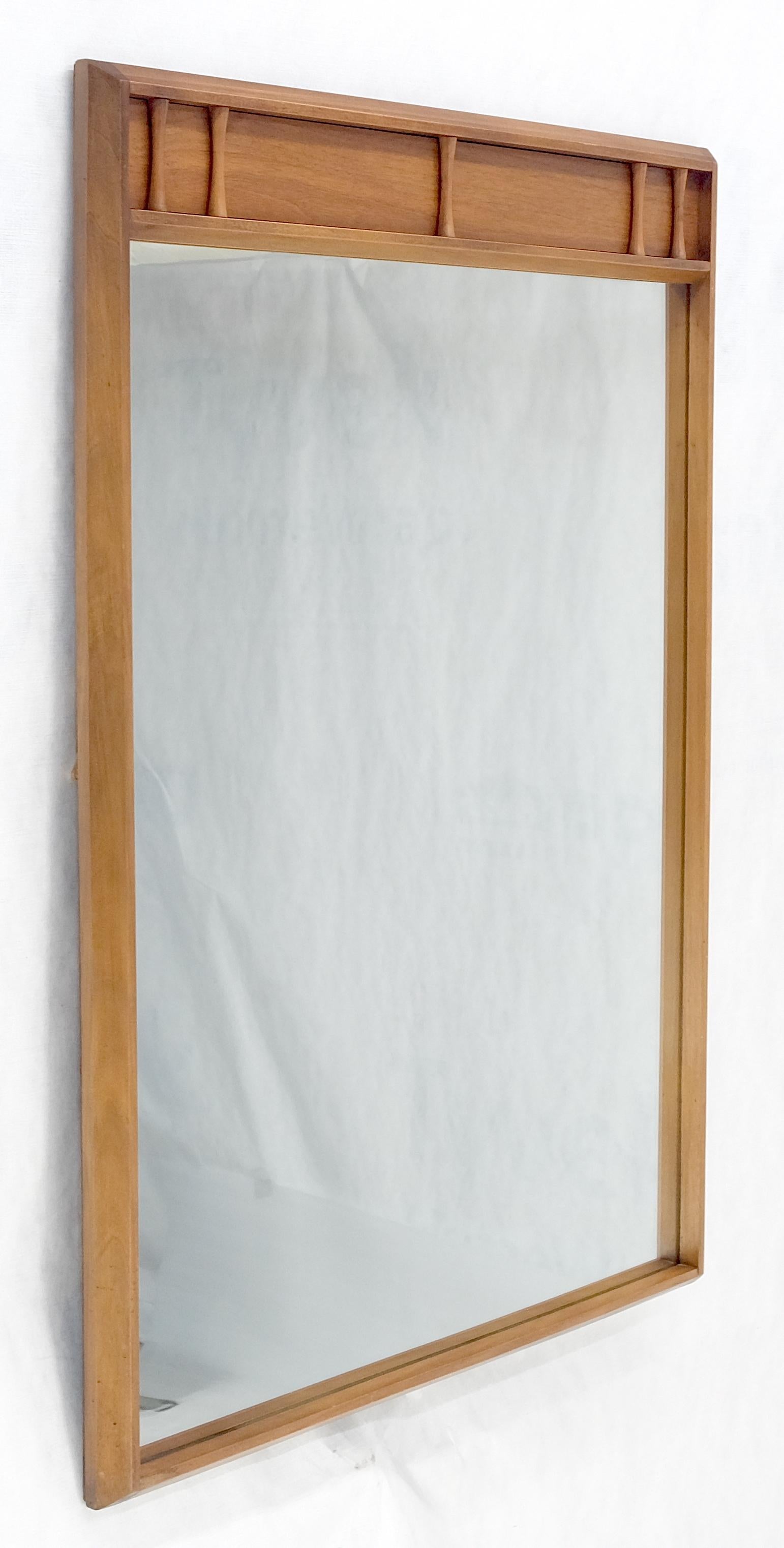 American Light Walnut Rectangle Wall Mirror MINT!