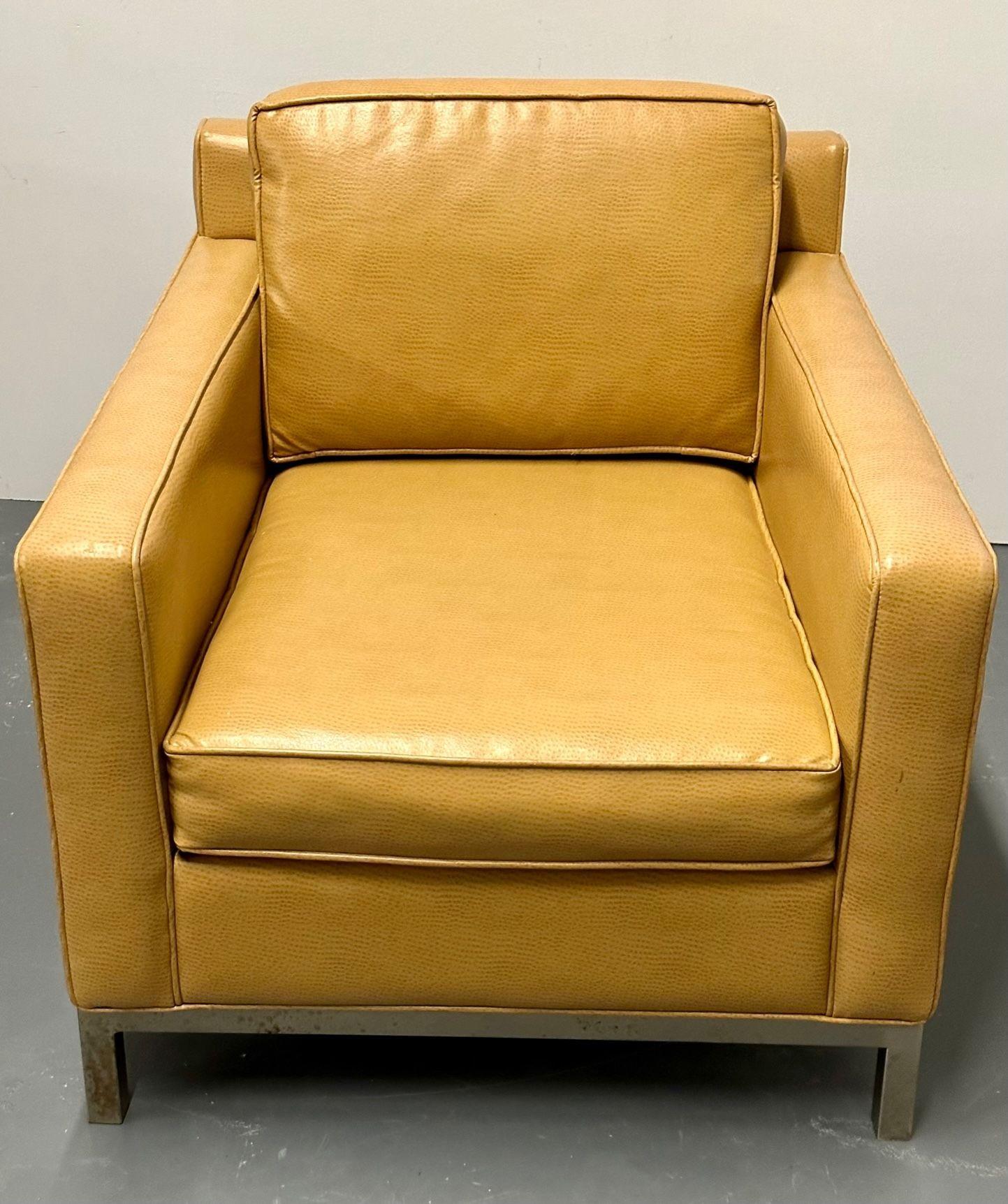 Amerikanische Mid-Century-Modern-Loungesessel, Chrom, Leder, Baughman 2