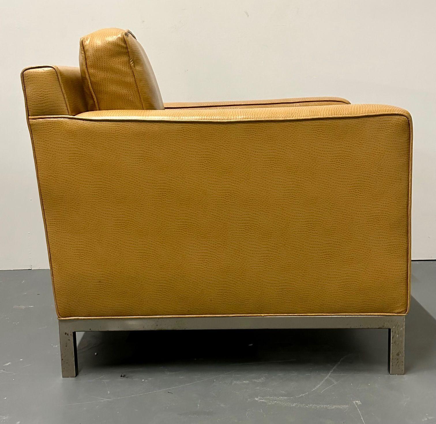 Amerikanische Mid-Century-Modern-Loungesessel, Chrom, Leder, Baughman 4