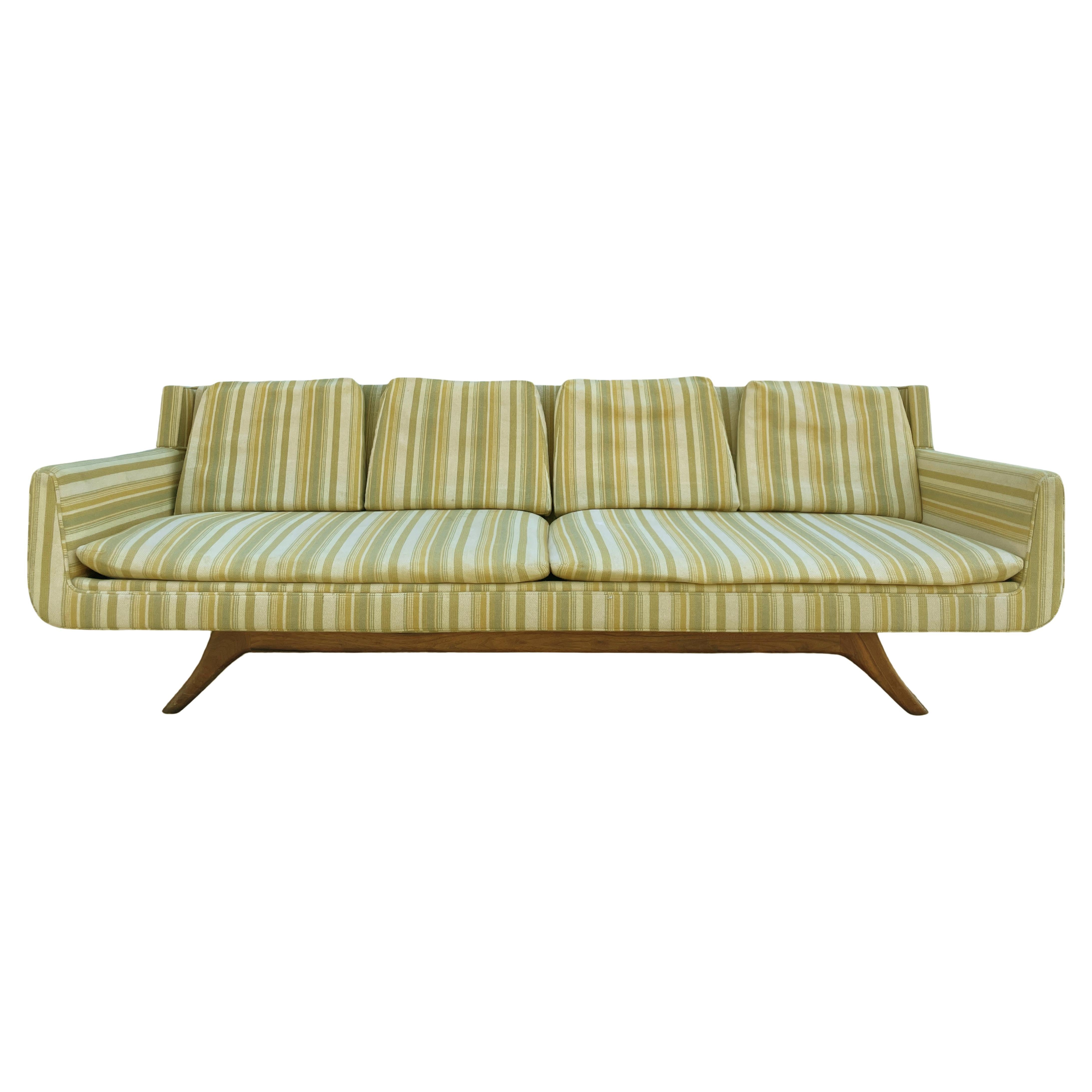 American Mid-Century Modern Low Long Gondola Sofa by Otmar