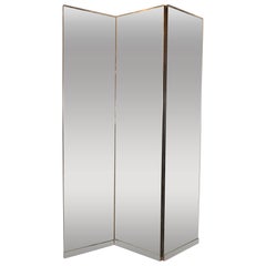 Paravent monumental à trois panneaux en miroir:: de style américain et moderne du milieu du siècle dernier