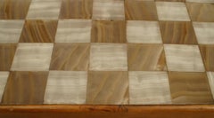 American Mid-Century Modern Onyx Inlaid Chess Board