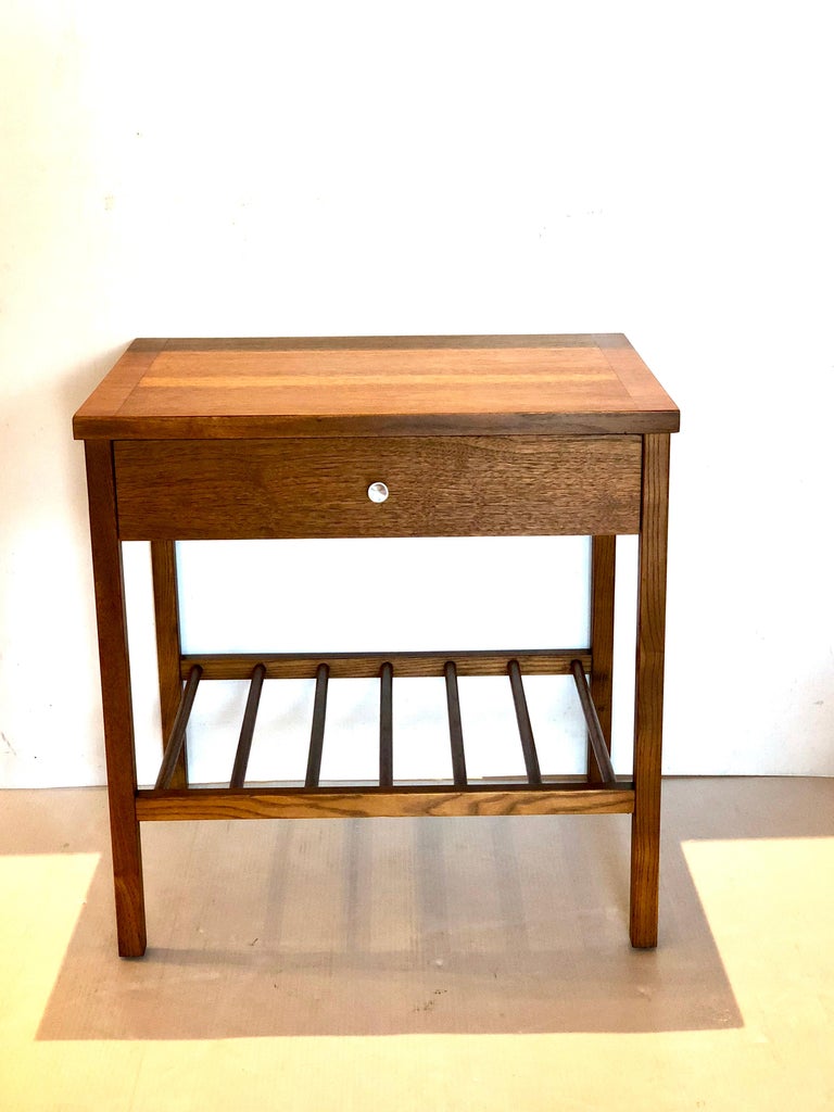 American MidCentury Modern Pair of Walnut Night Tables by Stanley at