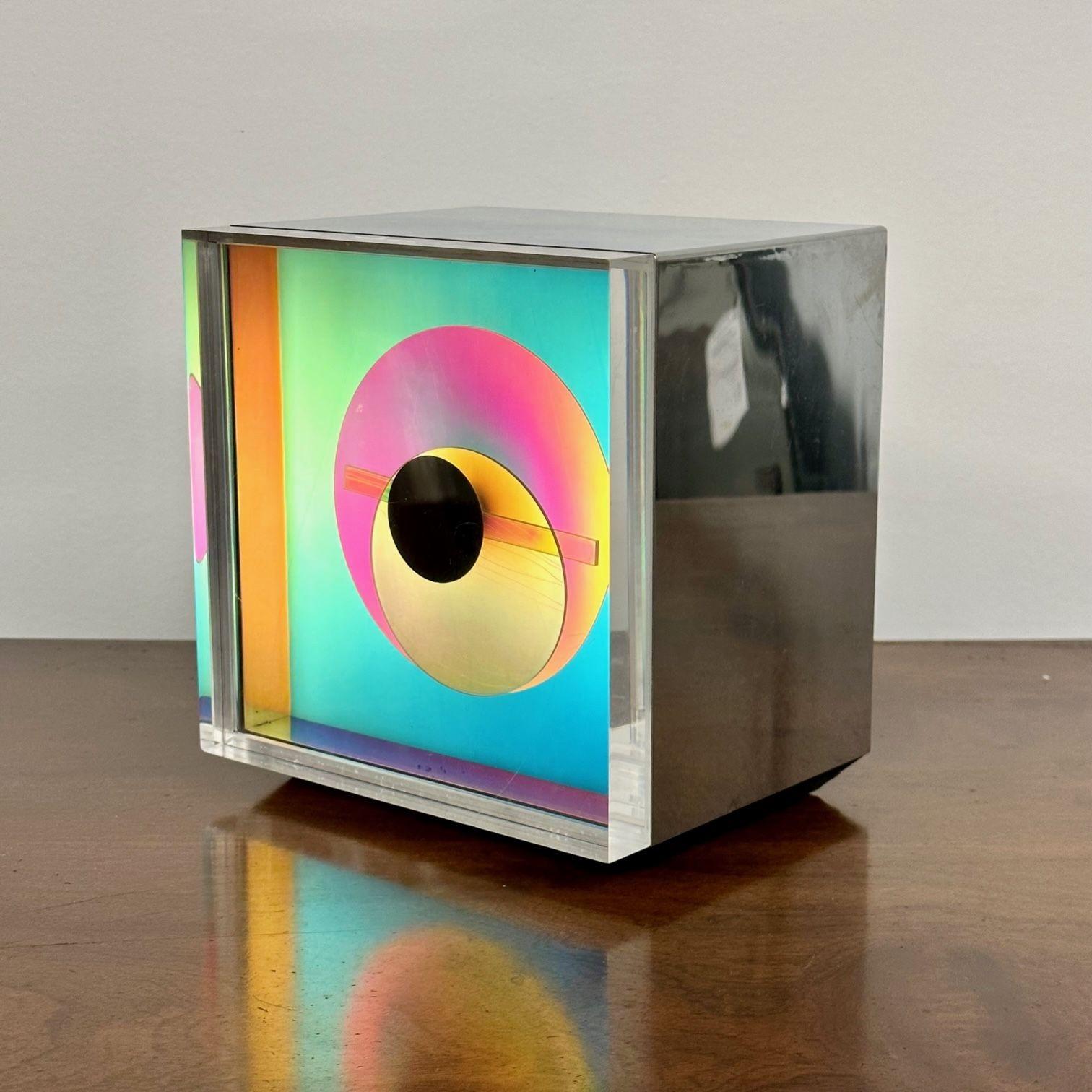 American Mid-Century Modern Prisma Aluminum Aurora Clock, Kirsch Hamilton, 1970s 5