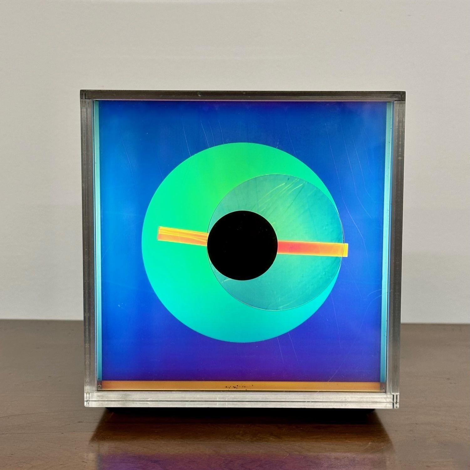 American Mid-Century Modern Prisma Aluminum Aurora Clock, Kirsch Hamilton, 1970s 6