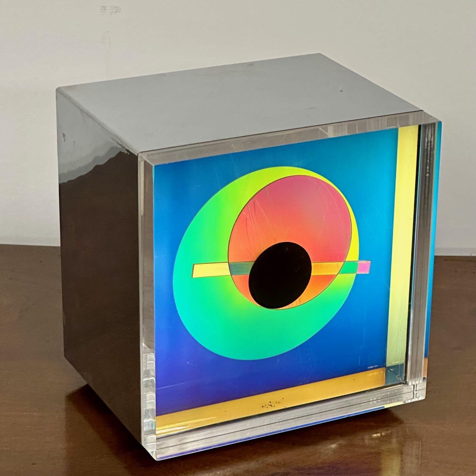 Late 20th Century American Mid-Century Modern Prisma Aluminum Aurora Clock, Kirsch Hamilton, 1970s