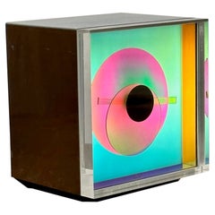 Reloj Aurora Americano de Aluminio Prisma Moderno de Mitad de Siglo, Kirsch Hamilton, años 70