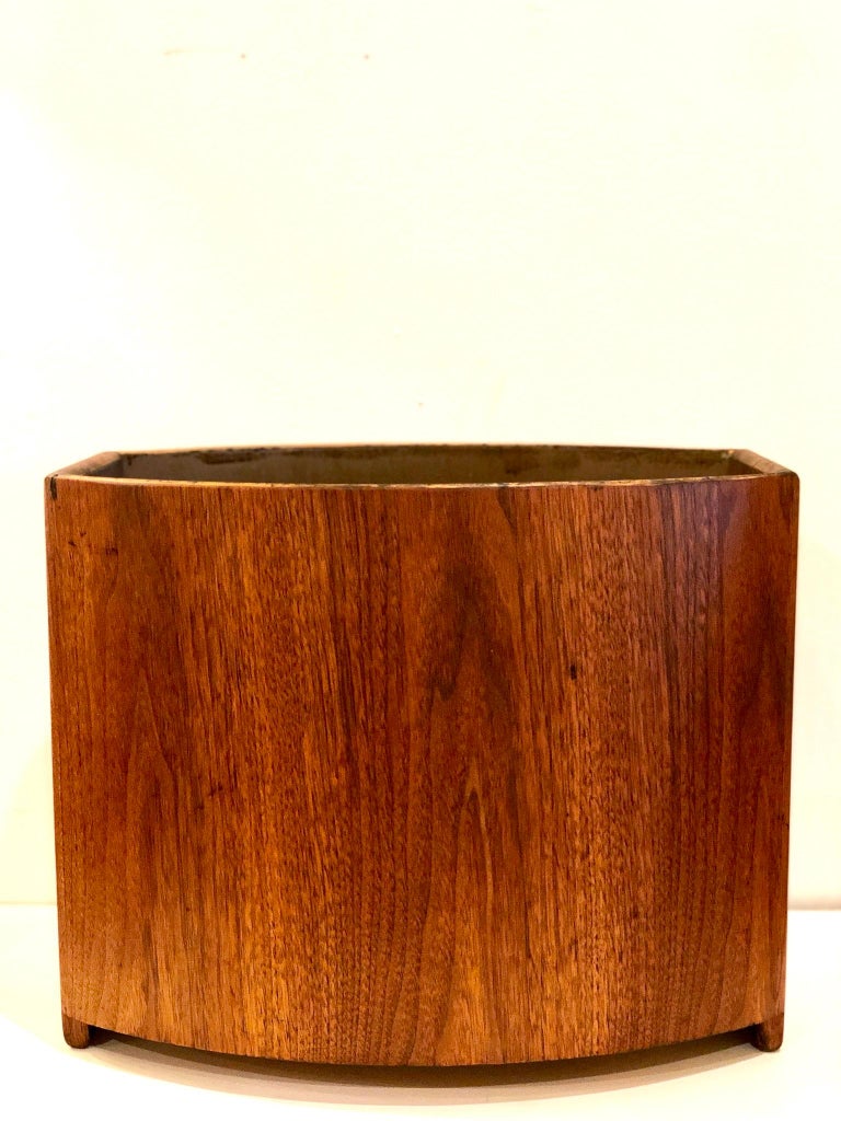 American MidCentury Modern Rare Large Wastebasket with Handles by Stow