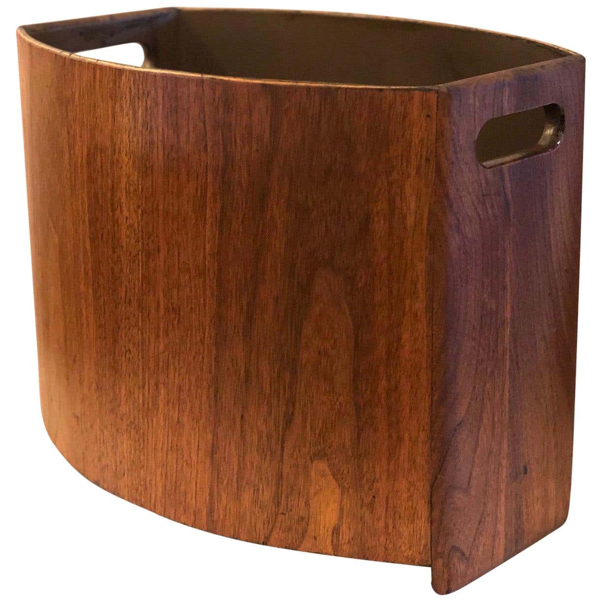 American Mid-Century Modern Rare Large Wastebasket with Handles by Stow ...