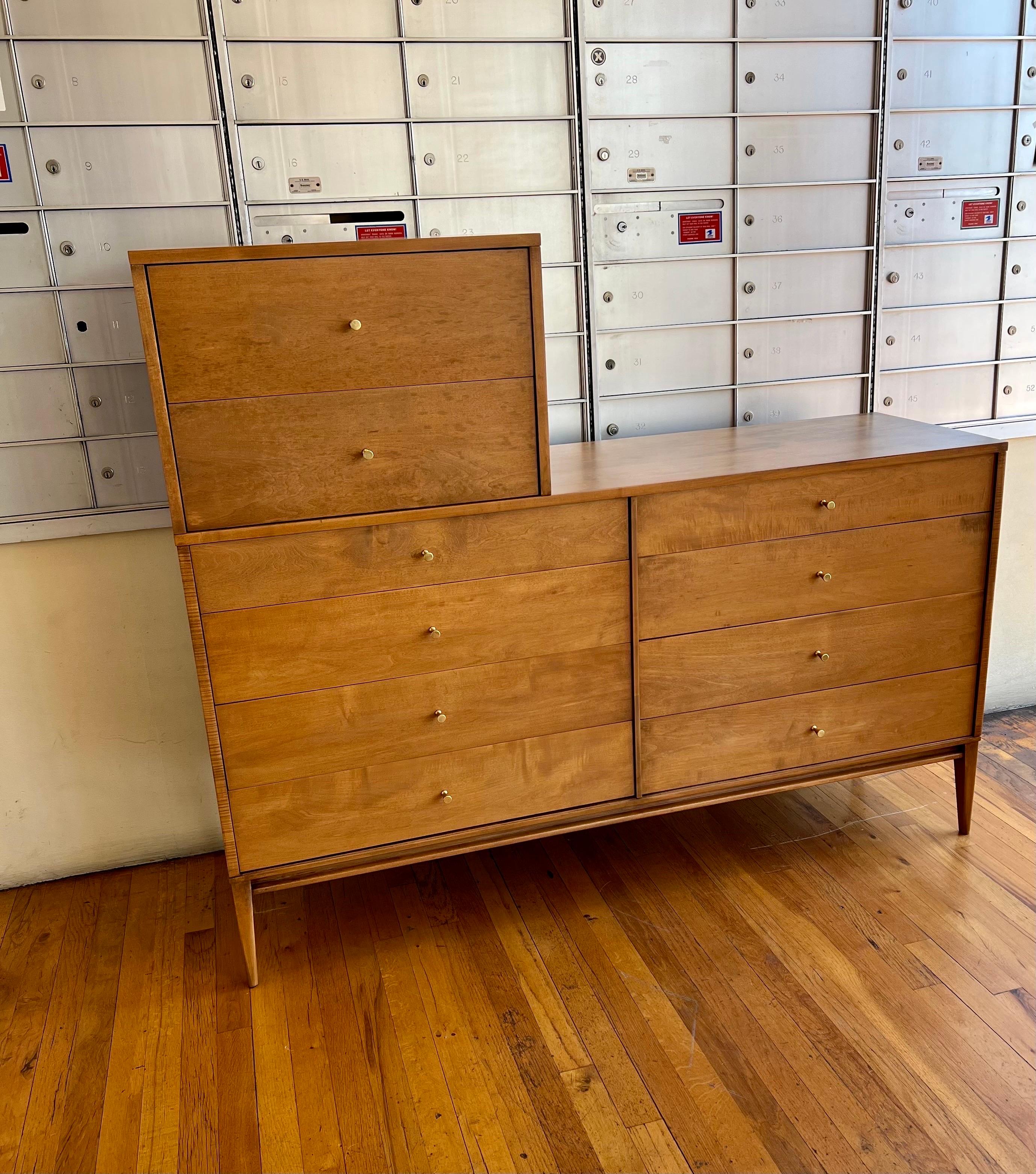 American Mid-Century Modern Rare Paul McCobb 8 Drawer Dresser & Drawer Extencion For Sale 5