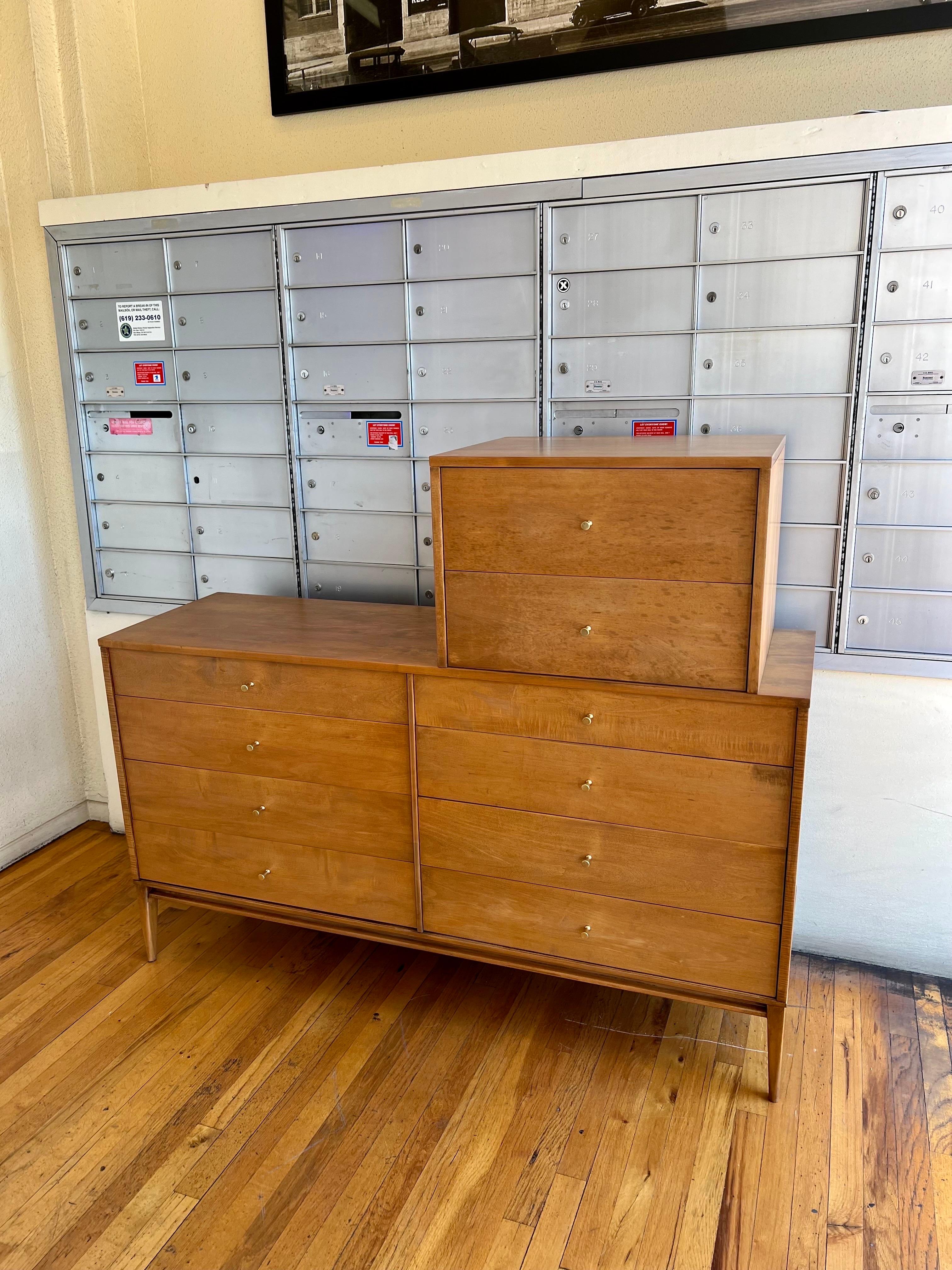 American Mid-Century Modern Rare Paul McCobb 8 Drawer Dresser & Drawer Extencion For Sale 1