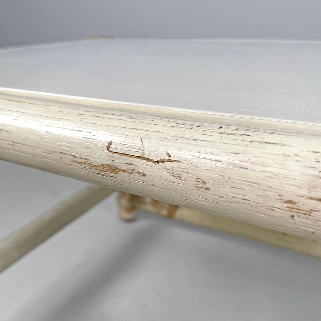 Mesa de centro americana moderna de mediados de siglo de ratán y madera blanca de Mcguire, años 60 en venta 7