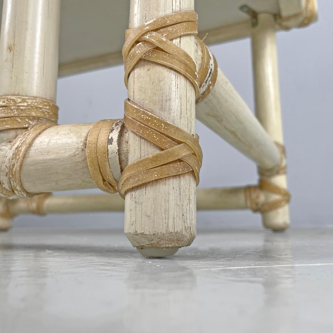Mesa de centro americana moderna de mediados de siglo de ratán y madera blanca de Mcguire, años 60 en venta 12