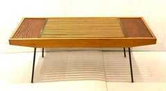 American Mid-Century Modern Slat Coffee Table or Bench