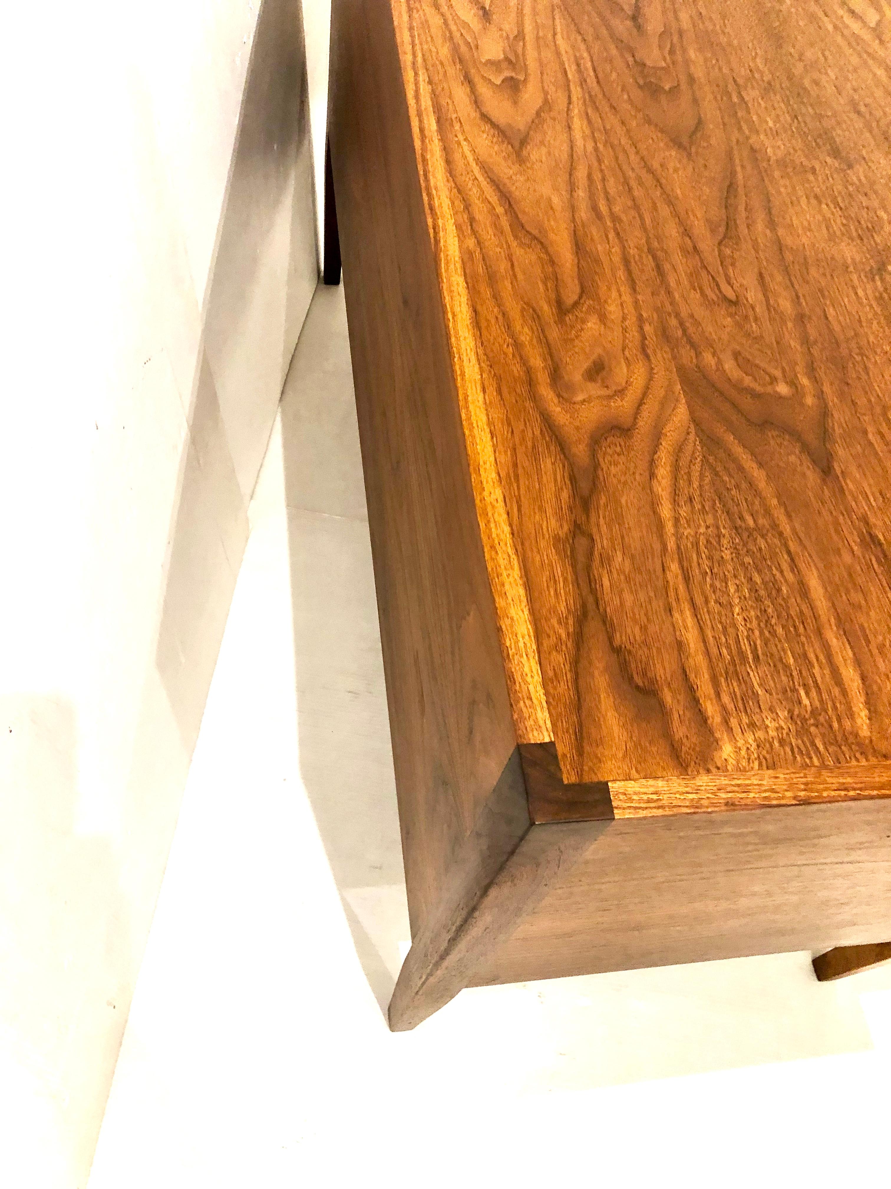 American Mid-Century Modern Small Walnut Desk with Chrome Ball Handles 4