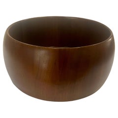 American Mid-Century Modern Solid Black Walnut Butcher block Salad Bowl