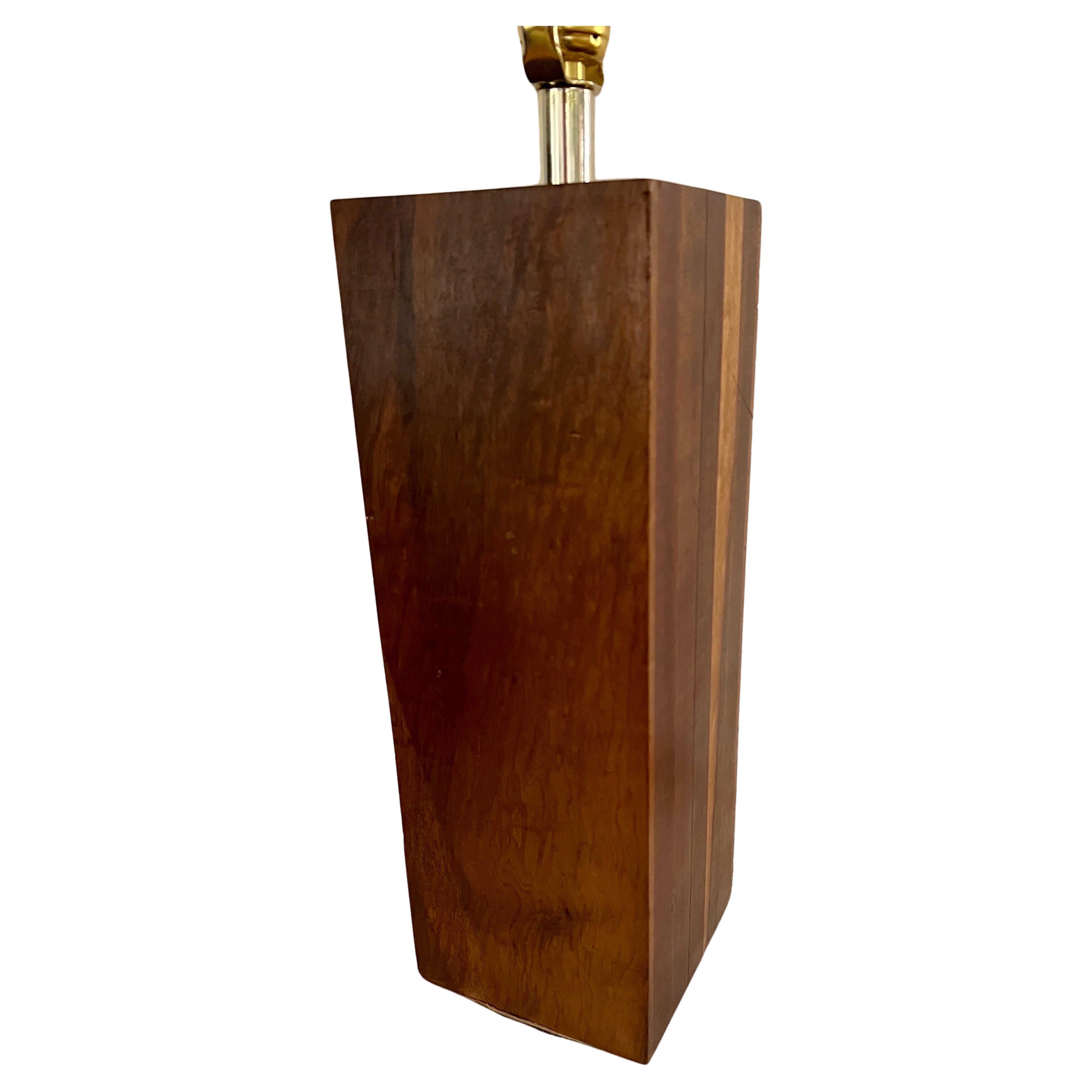Mid-Century Modern American Mid century Modern solid block of Walnut Table Lamp For Sale