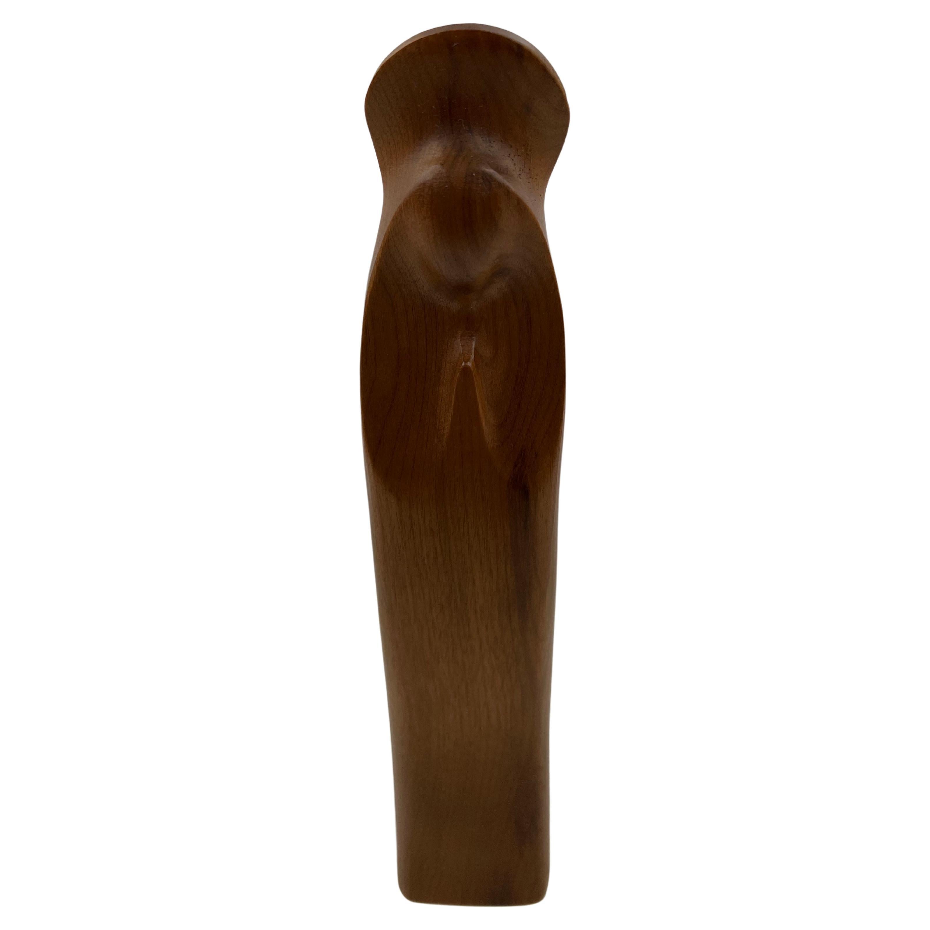 A beautiful modernist hand-carved solid walnut Madona virgin sculpture, circa 1960's great condition.