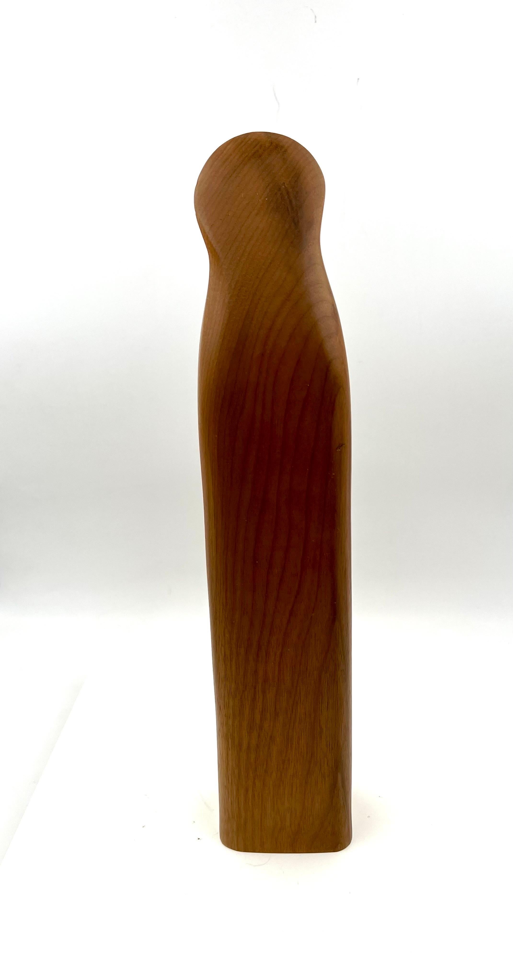 American Mid-Century Modern Solid Walnut Madona Wood Sculpture In Excellent Condition For Sale In San Diego, CA