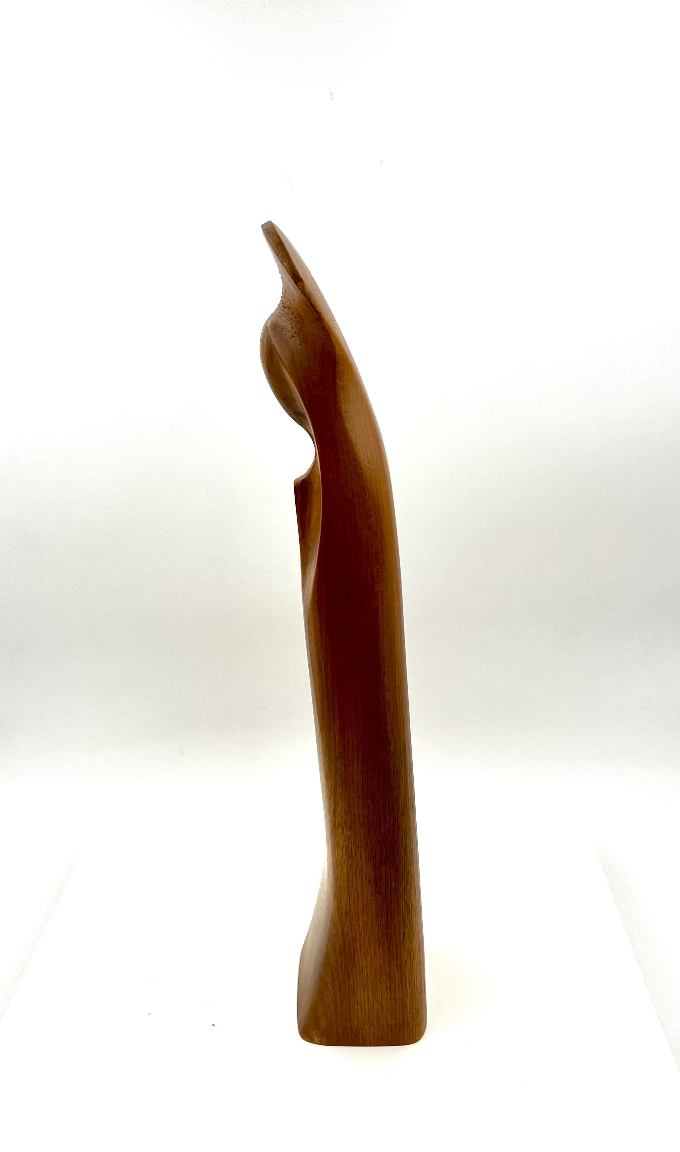 20th Century American Mid-Century Modern Solid Walnut Madona Wood Sculpture For Sale