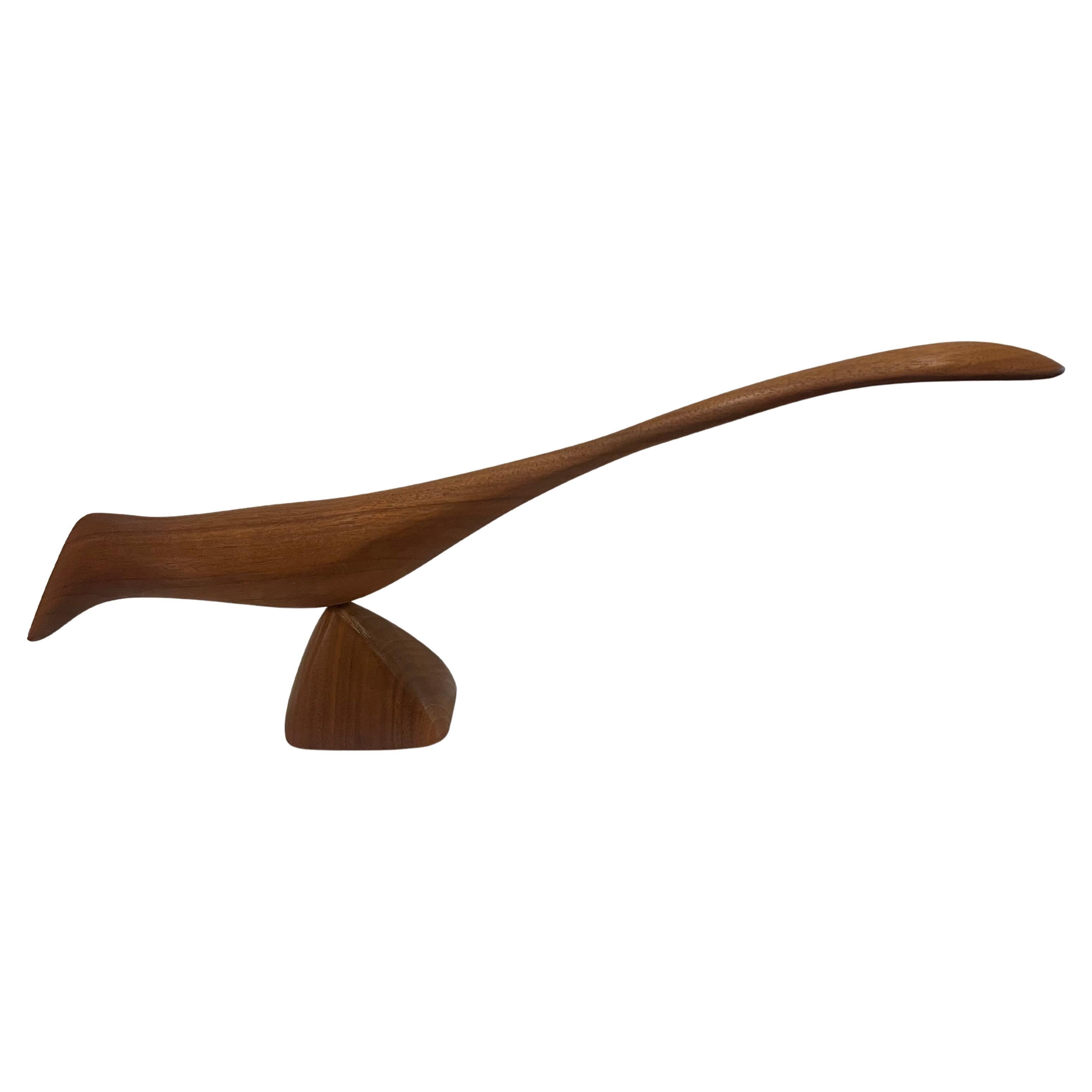 Mid-Century Modern American Mid Century Modern Solid Walnut Petite Bird Sculpture by Emil Milan