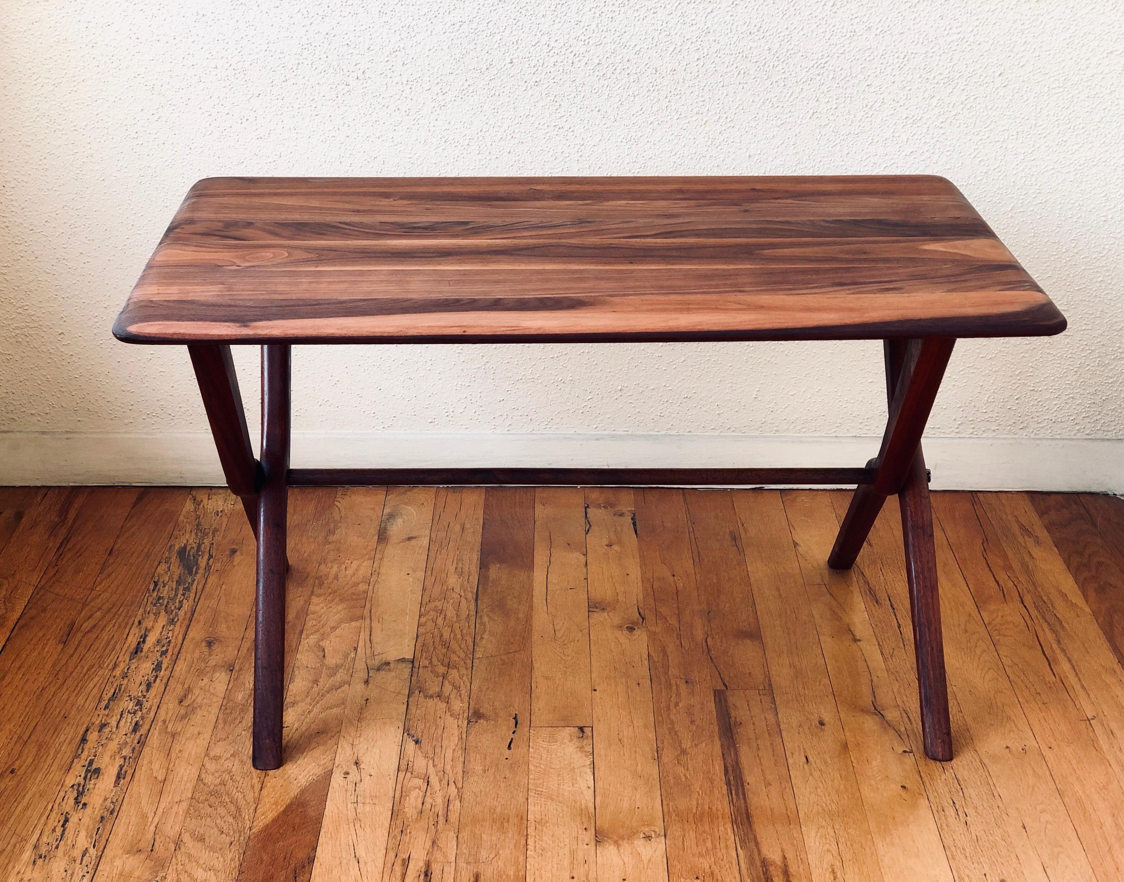 American Mid-Century Modern Solid Walnut Small Coffee Cocktail Table 1