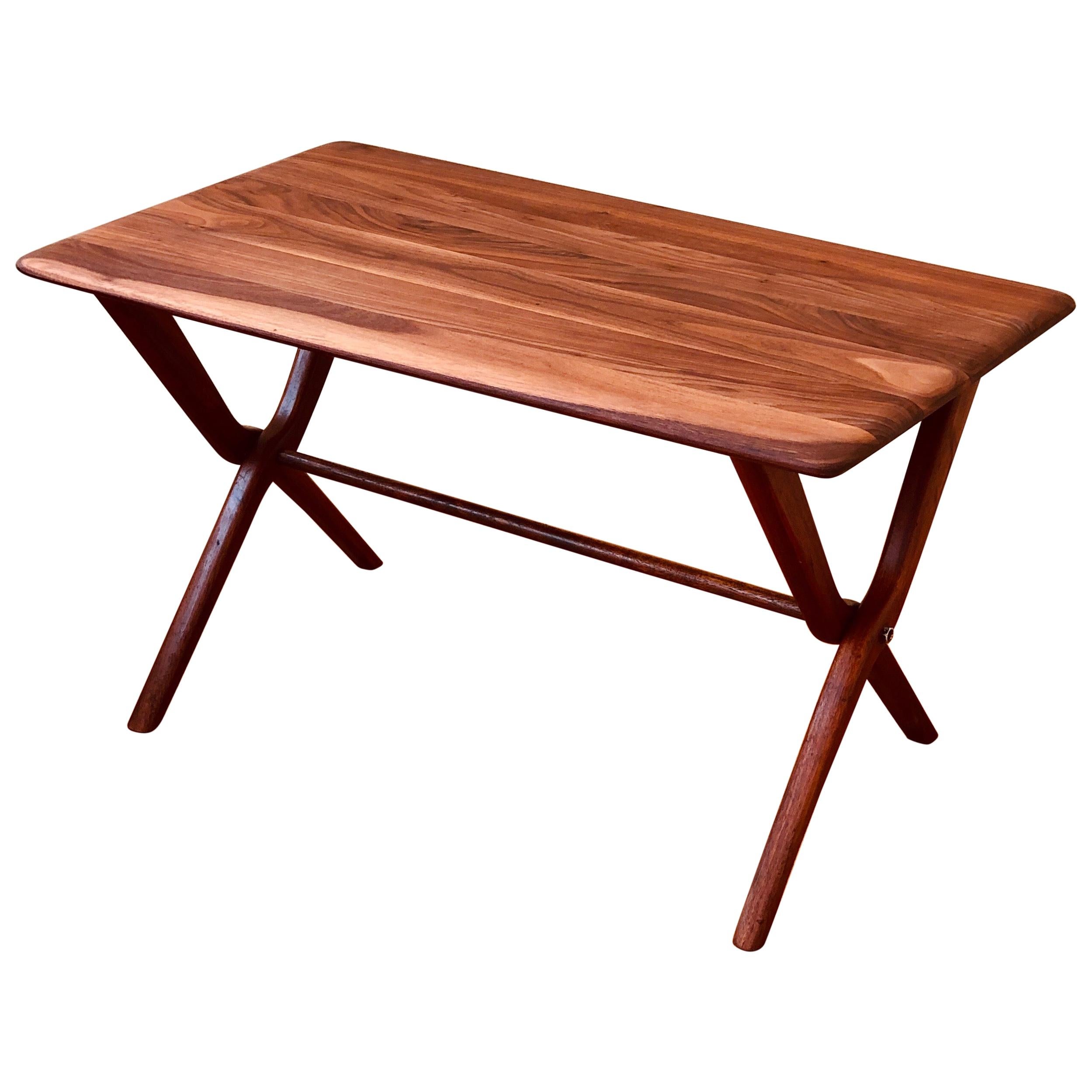 American Mid-Century Modern Solid Walnut Small Coffee Cocktail Table
