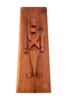 American Mid-Century Modern Solid Walnut Tiki Wall Plaque
