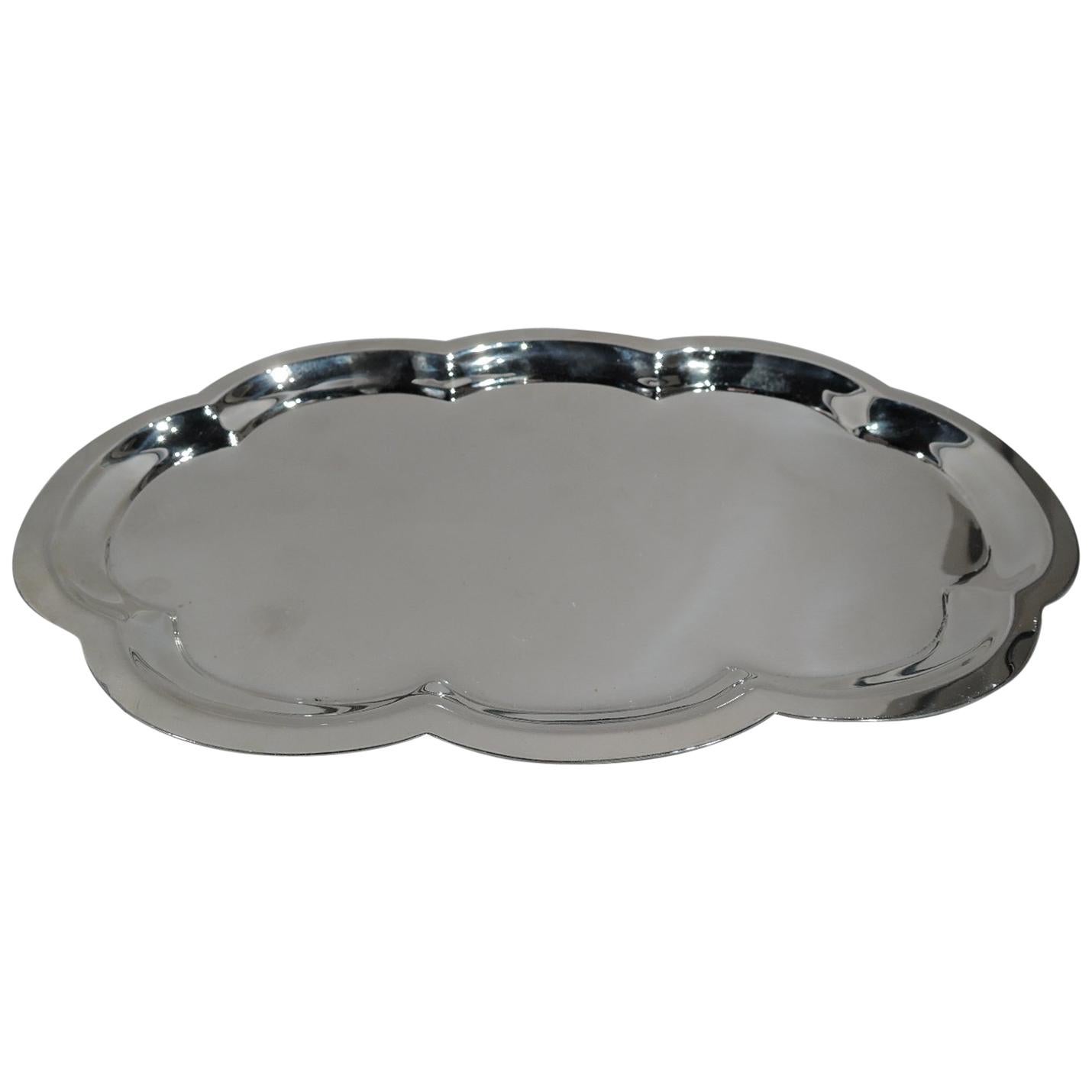 American Mid-Century Modern Sterling Silver Multi-Foil Shaped Tray