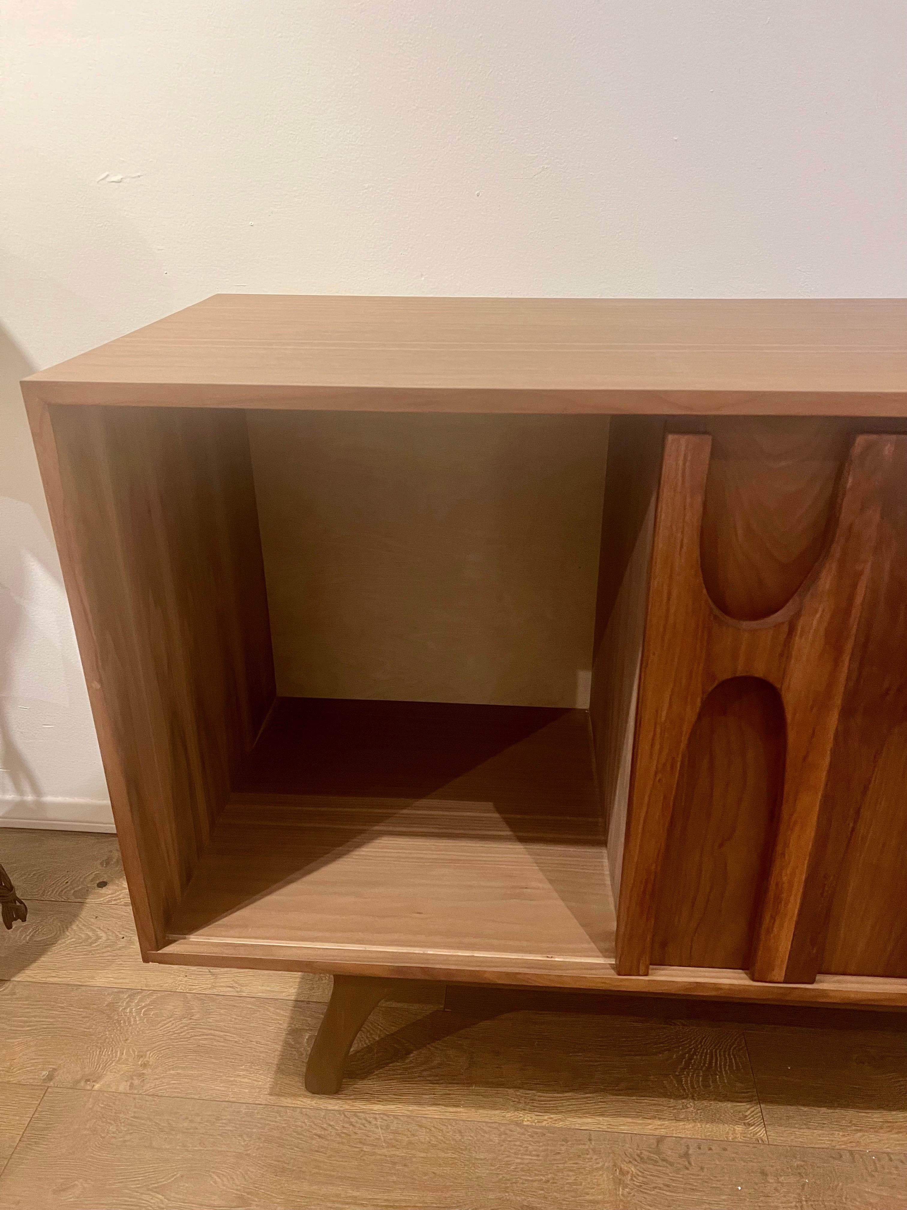 Contemporary American Mid Century Modern Style Walnut Custom Credenza