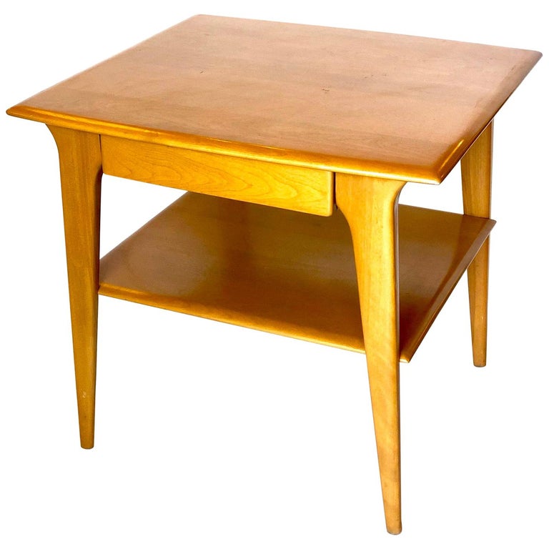 American Mid Century Modern Tall Table With Drawer By Heywood