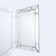 Miroir rectangulaire tessellé moderne américain sur mesure avec bords biseautés