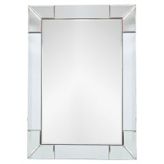 American Mid-Century Modern Tessellated Rectilinear Mirror with Beveled Edges