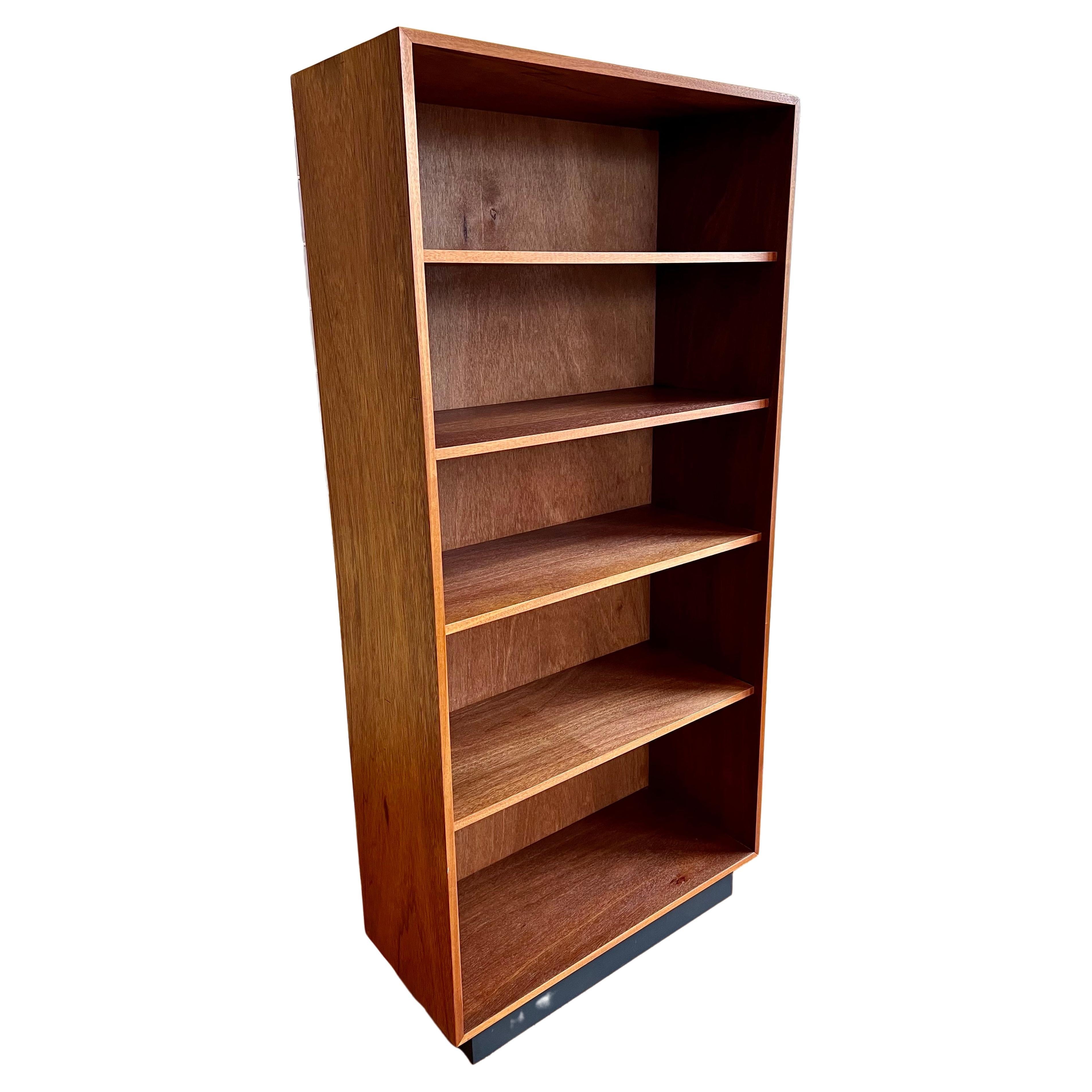 American Mid-Century Modern Walnut Custom Made Bookcase For Sale