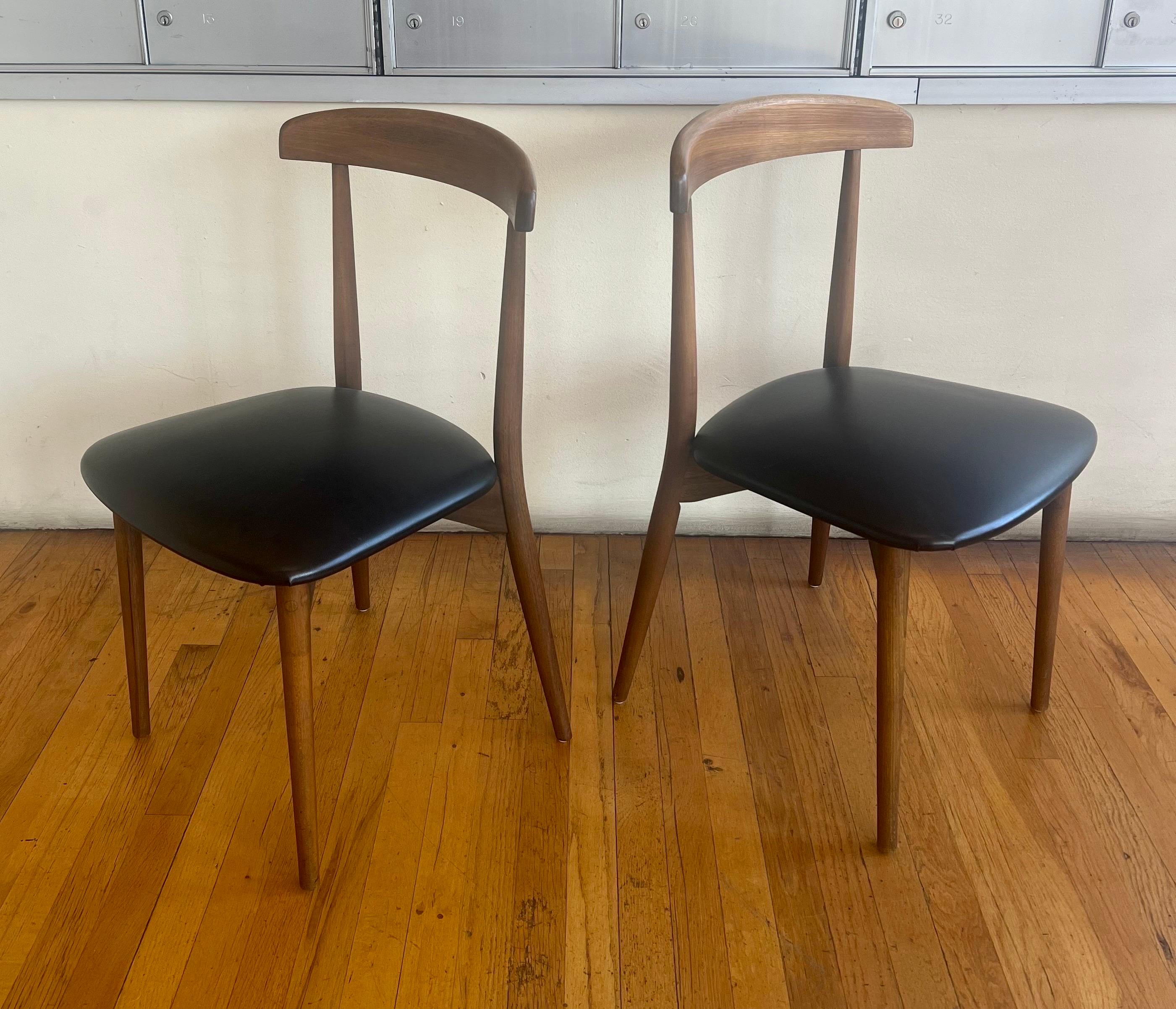 American Mid century Modern Walnut Desk/Dining Chairs 3 Available For Sale 4