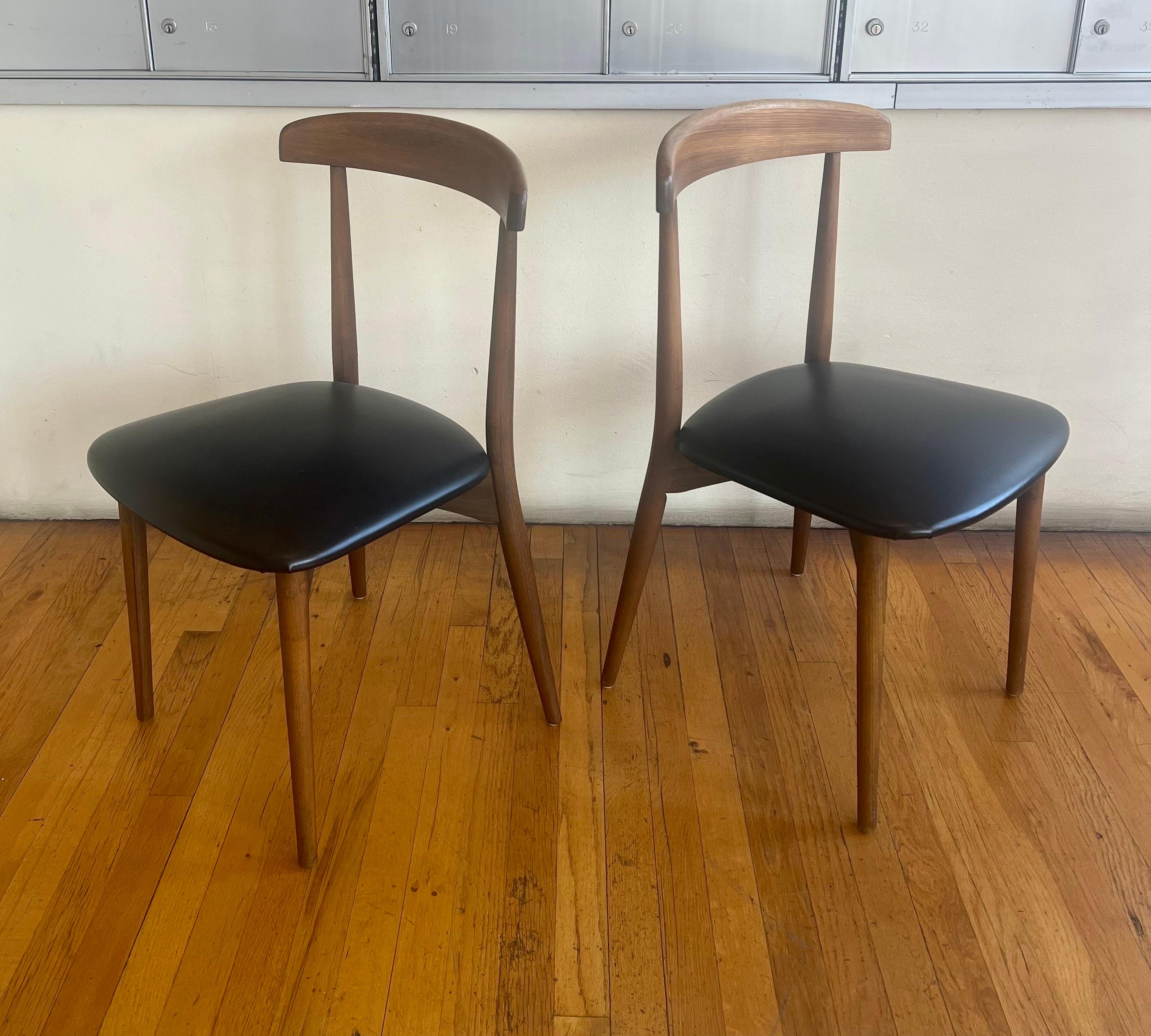 American Mid century Modern Walnut Desk/Dining Chairs 3 Available For Sale 5