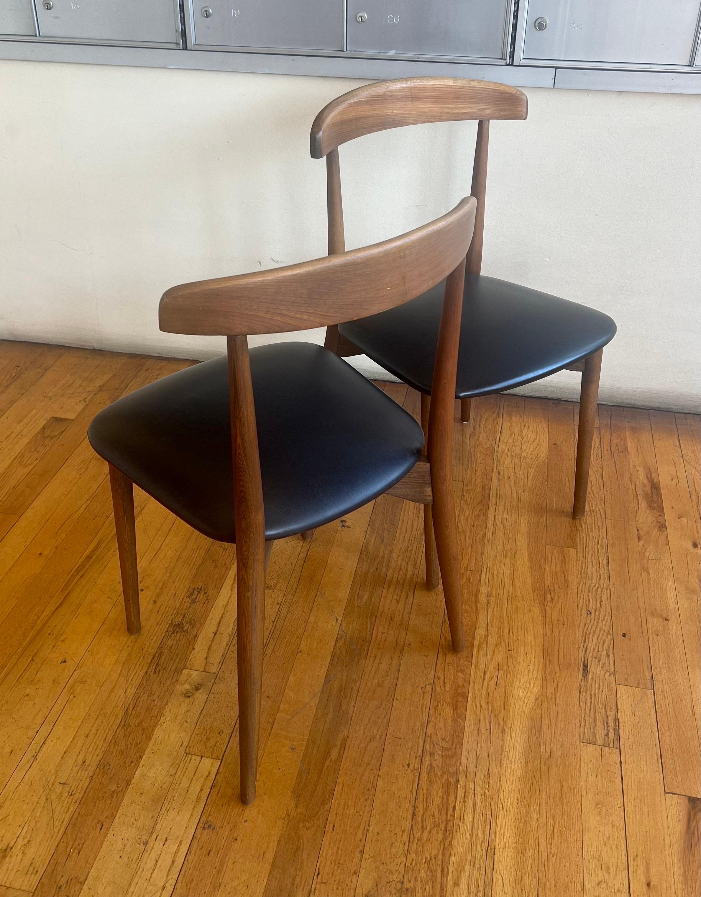 American Mid century Modern Walnut Desk/Dining Chairs 3 Available For Sale 6