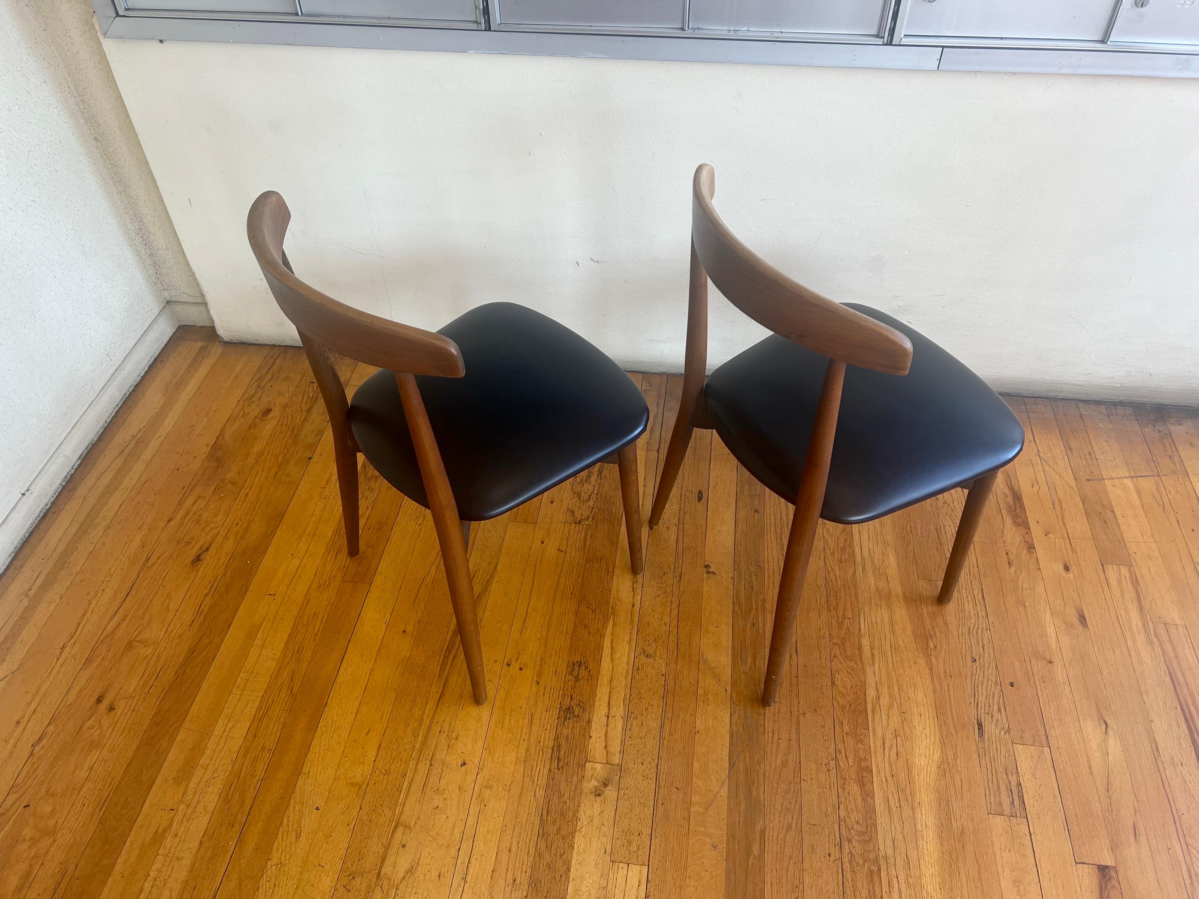 20th Century American Mid century Modern Walnut Desk/Dining Chairs 3 Available For Sale