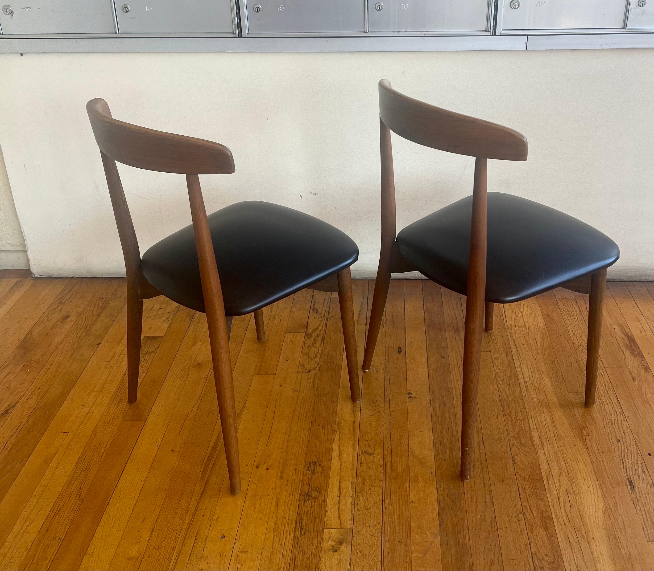American Mid century Modern Walnut Desk/Dining Chairs 3 Available For Sale 2