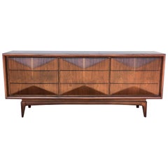 American Mid-Century Modern Walnut Dresser by United