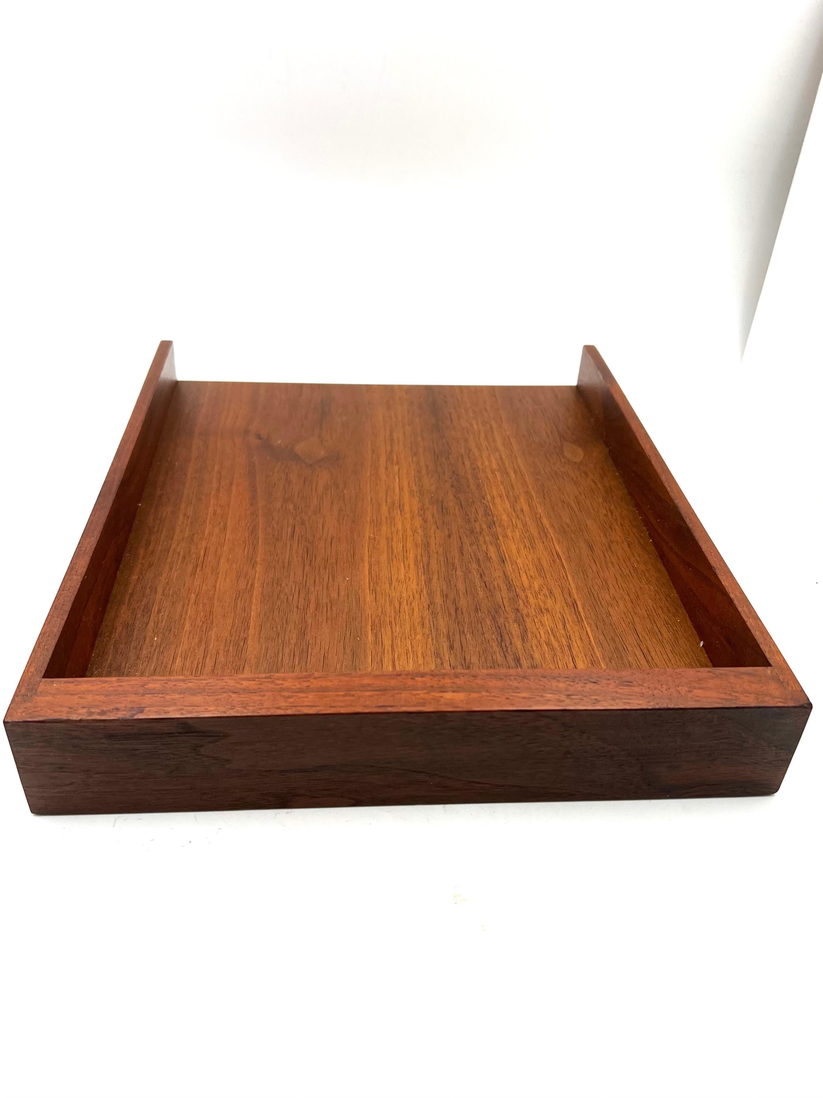 American Mid-Century Modern Walnut Modernist Paper Desk Tray 6