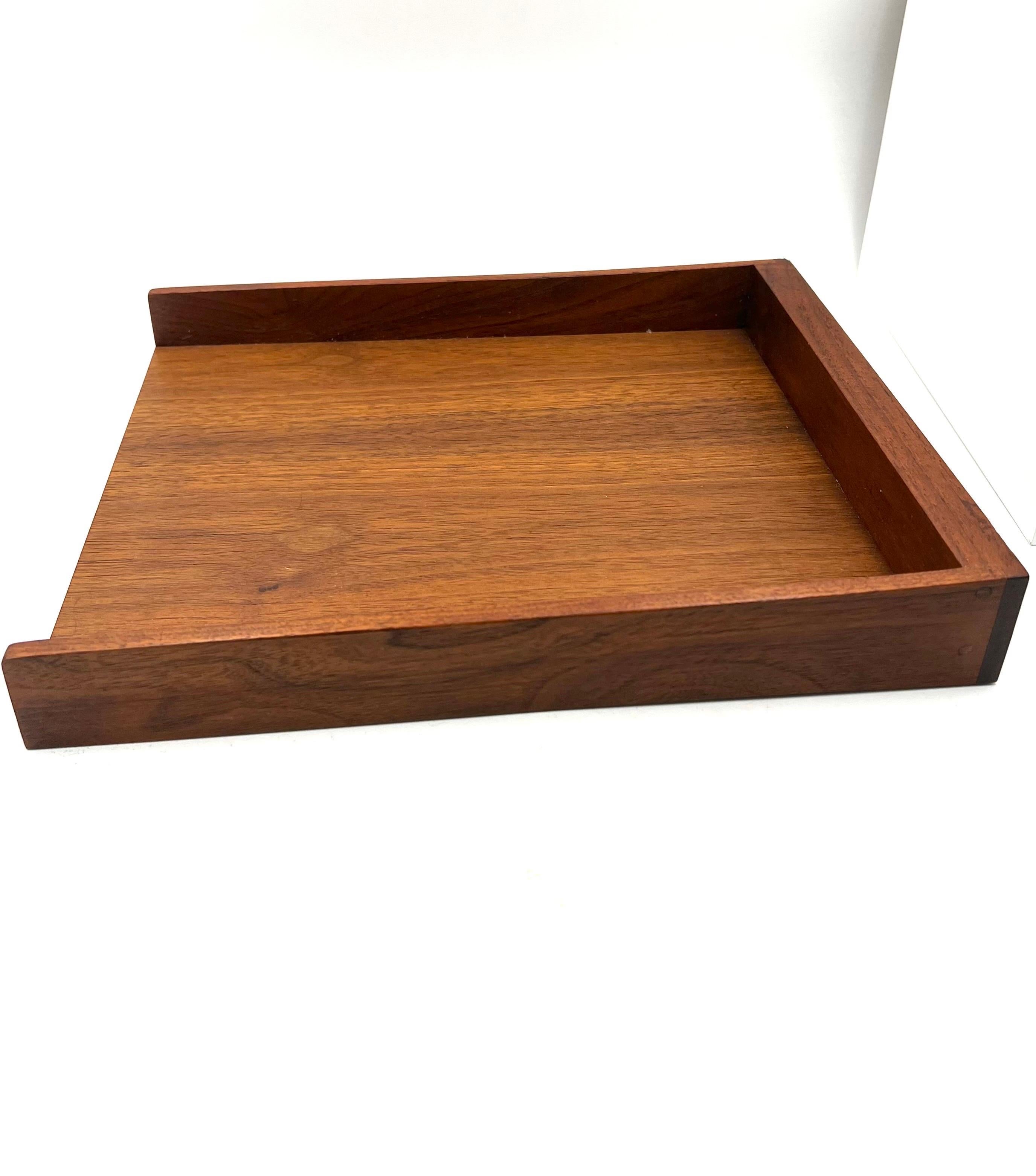 American Mid-Century Modern Walnut Modernist Paper Desk Tray 1
