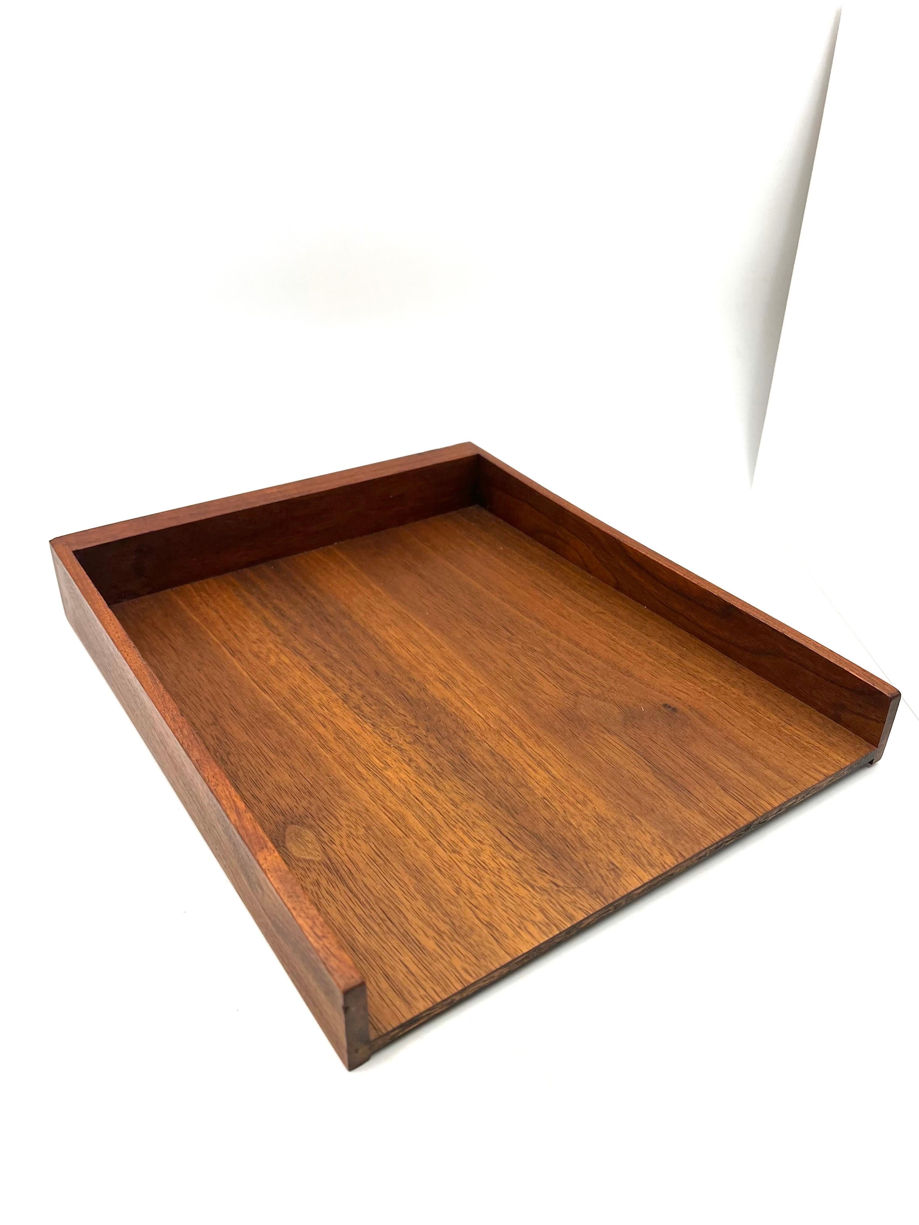 American Mid-Century Modern Walnut Modernist Paper Desk Tray 3