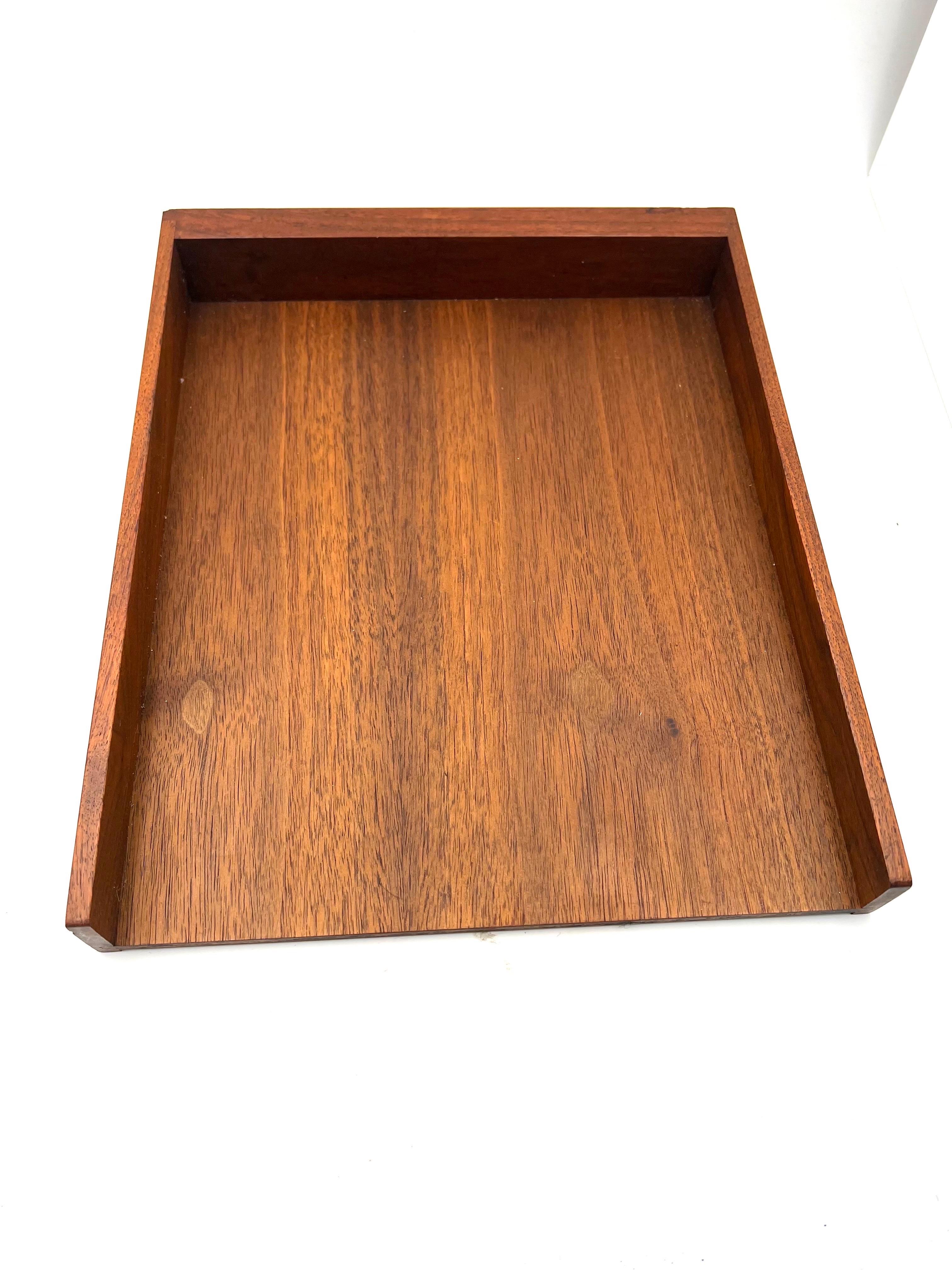 American Mid-Century Modern Walnut Modernist Paper Desk Tray 5